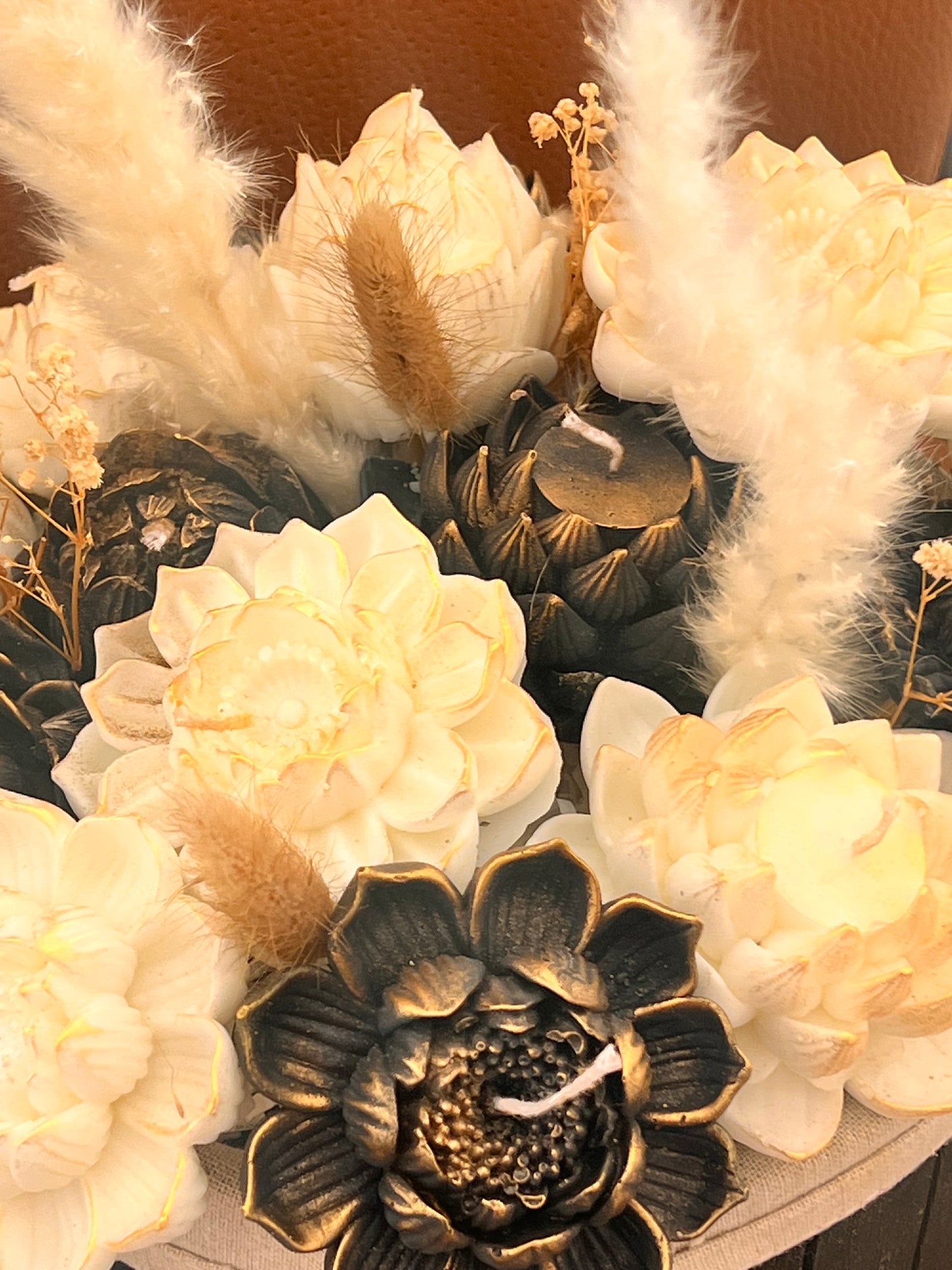 Black and gold candle bouquet