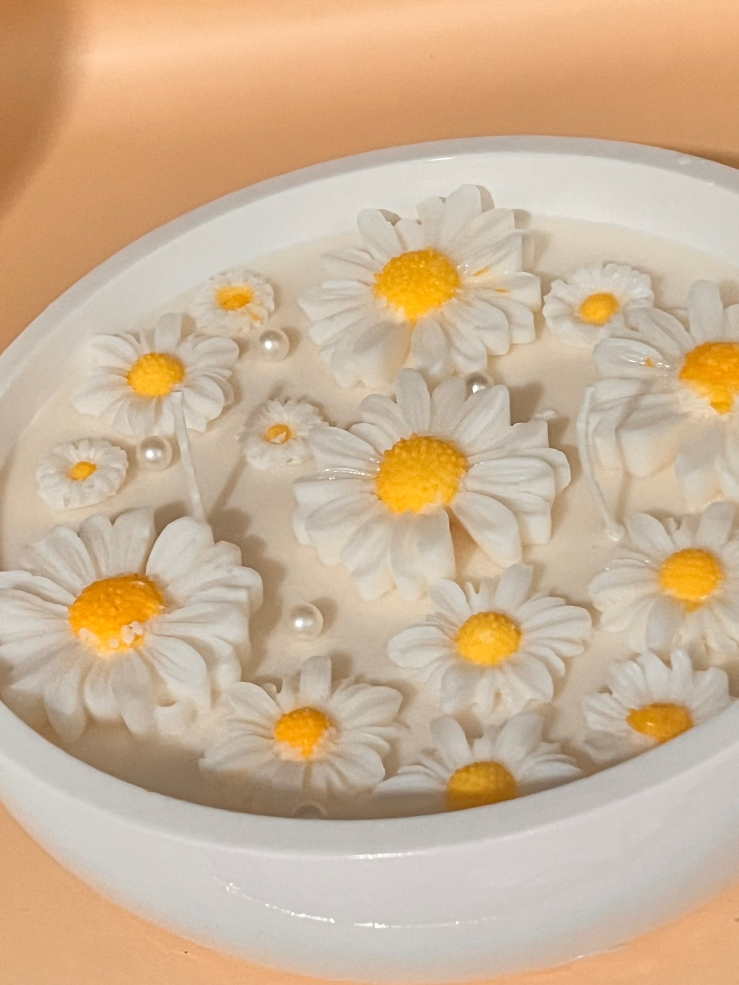 Daisy flower candle bowl