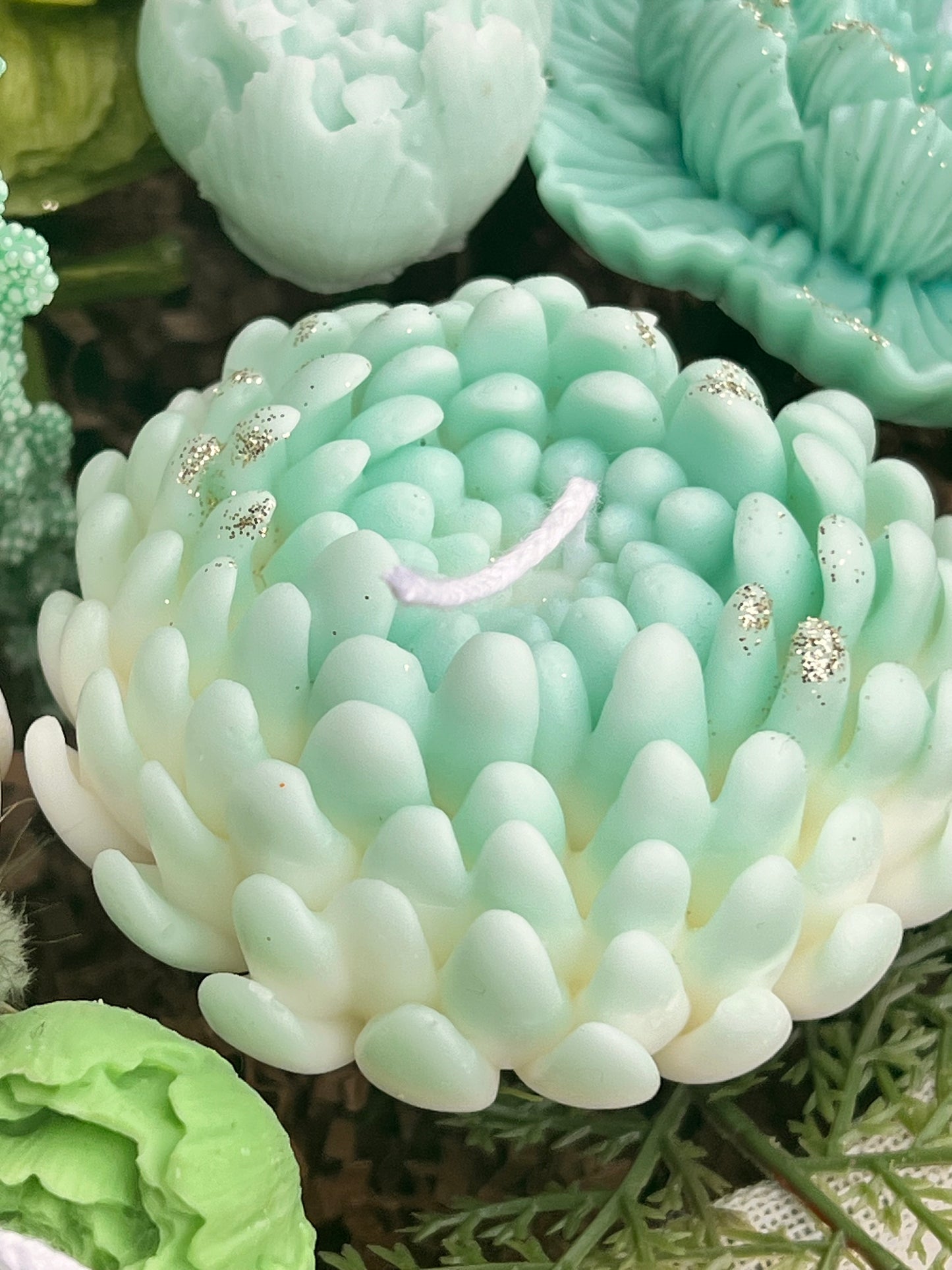 Aquatic candle bouquet