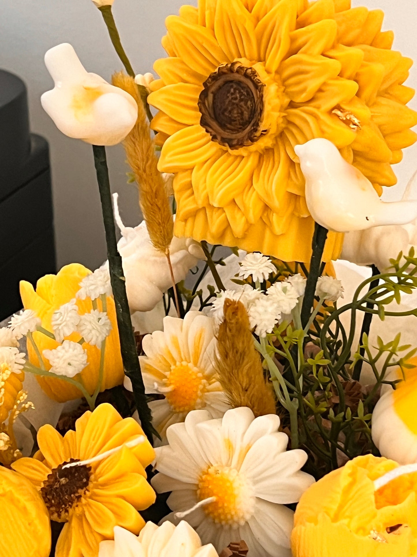 Sunflower candle bouquet