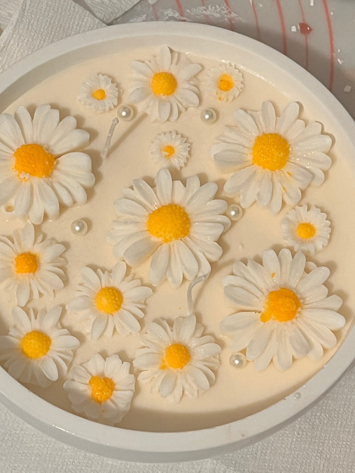 Daisy flower candle bowl