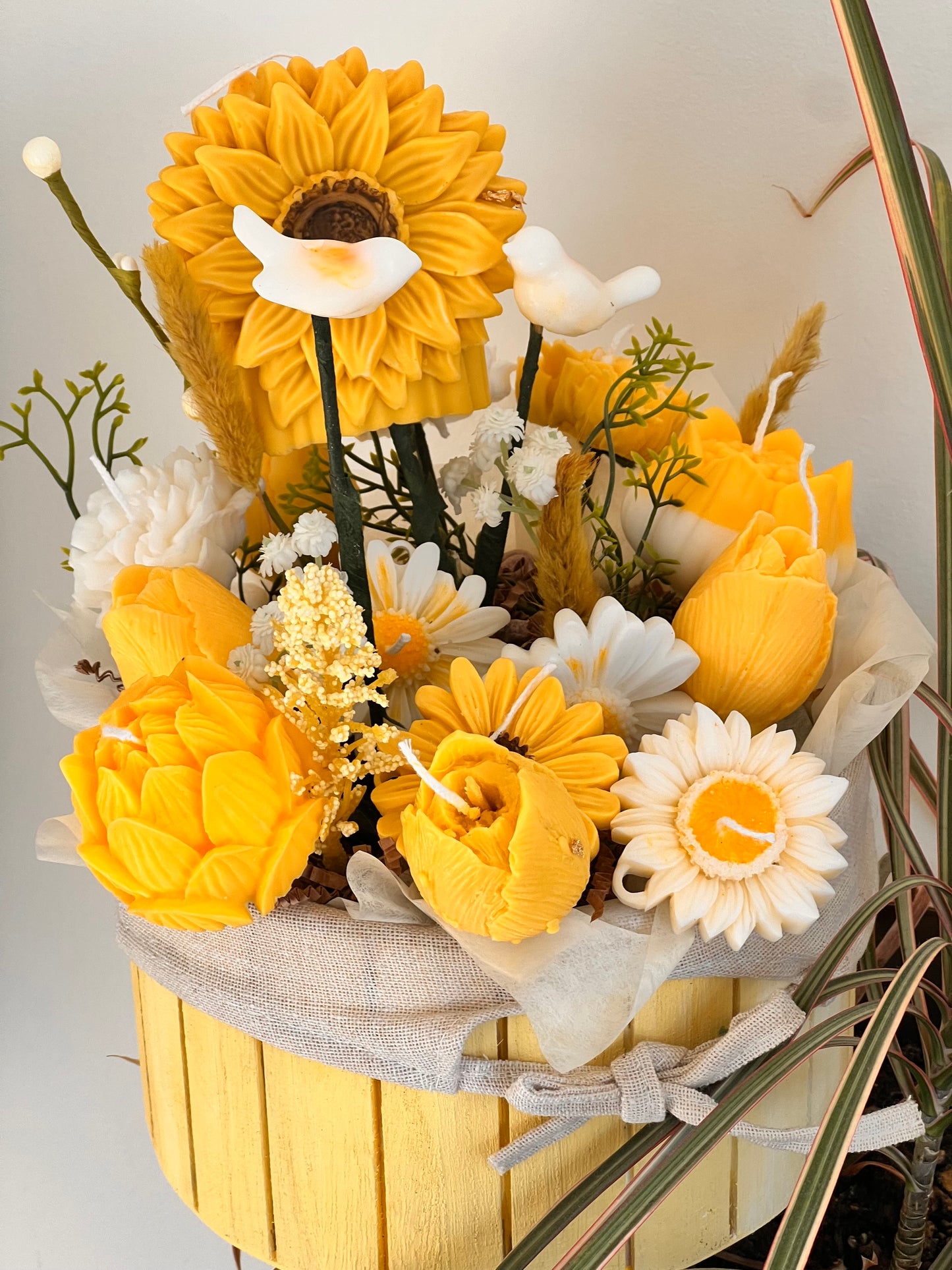 Sunflower candle bouquet