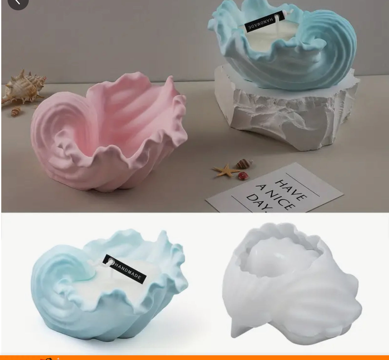 Decorative shell candle