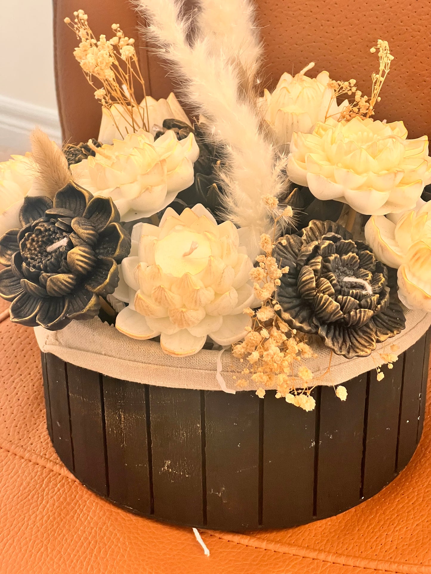 Black and gold candle bouquet