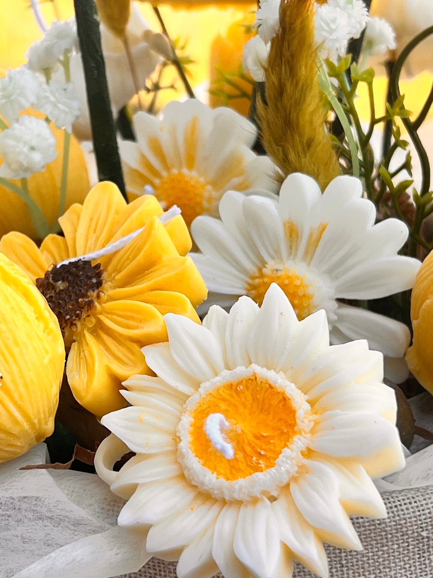 Sunflower candle bouquet