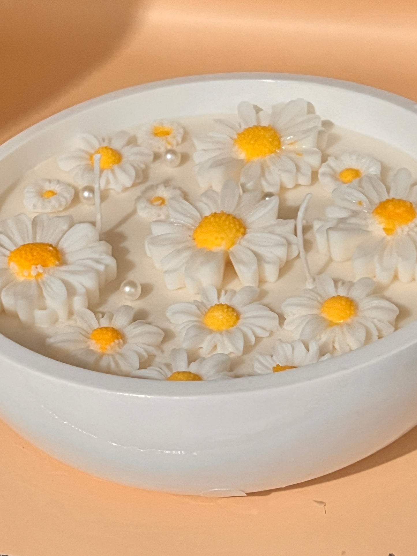 Daisy flower candle bowl