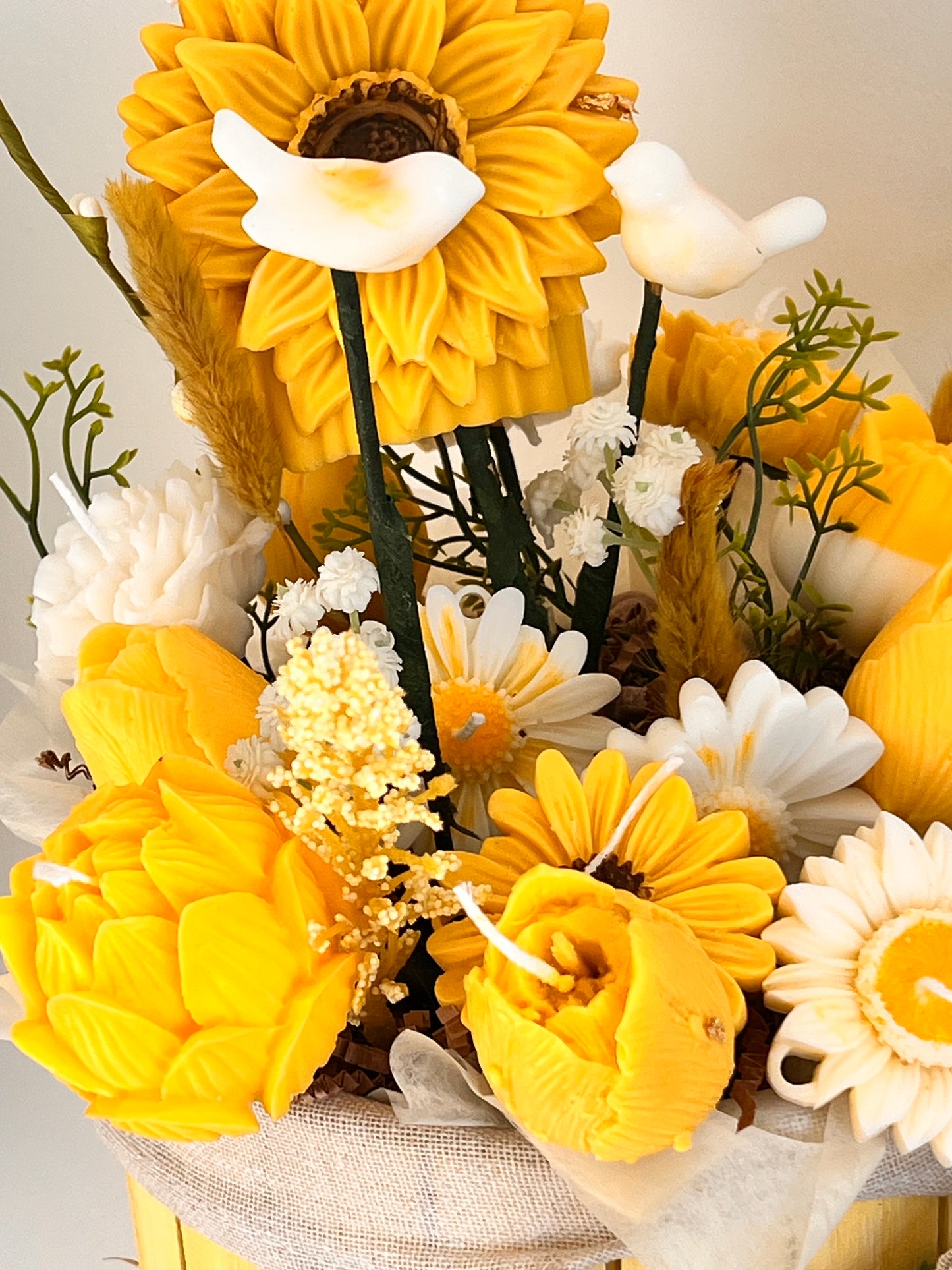 Sunflower candle bouquet