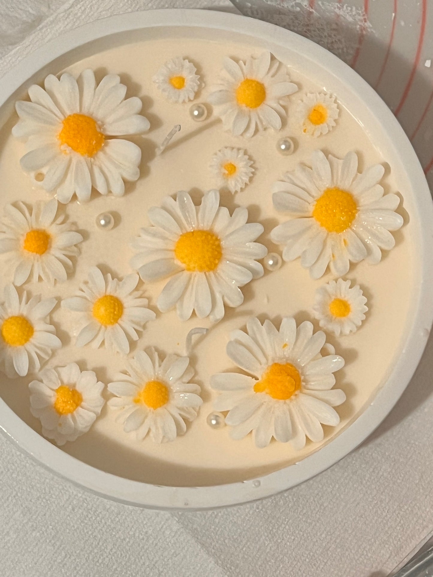 Daisy flower candle bowl