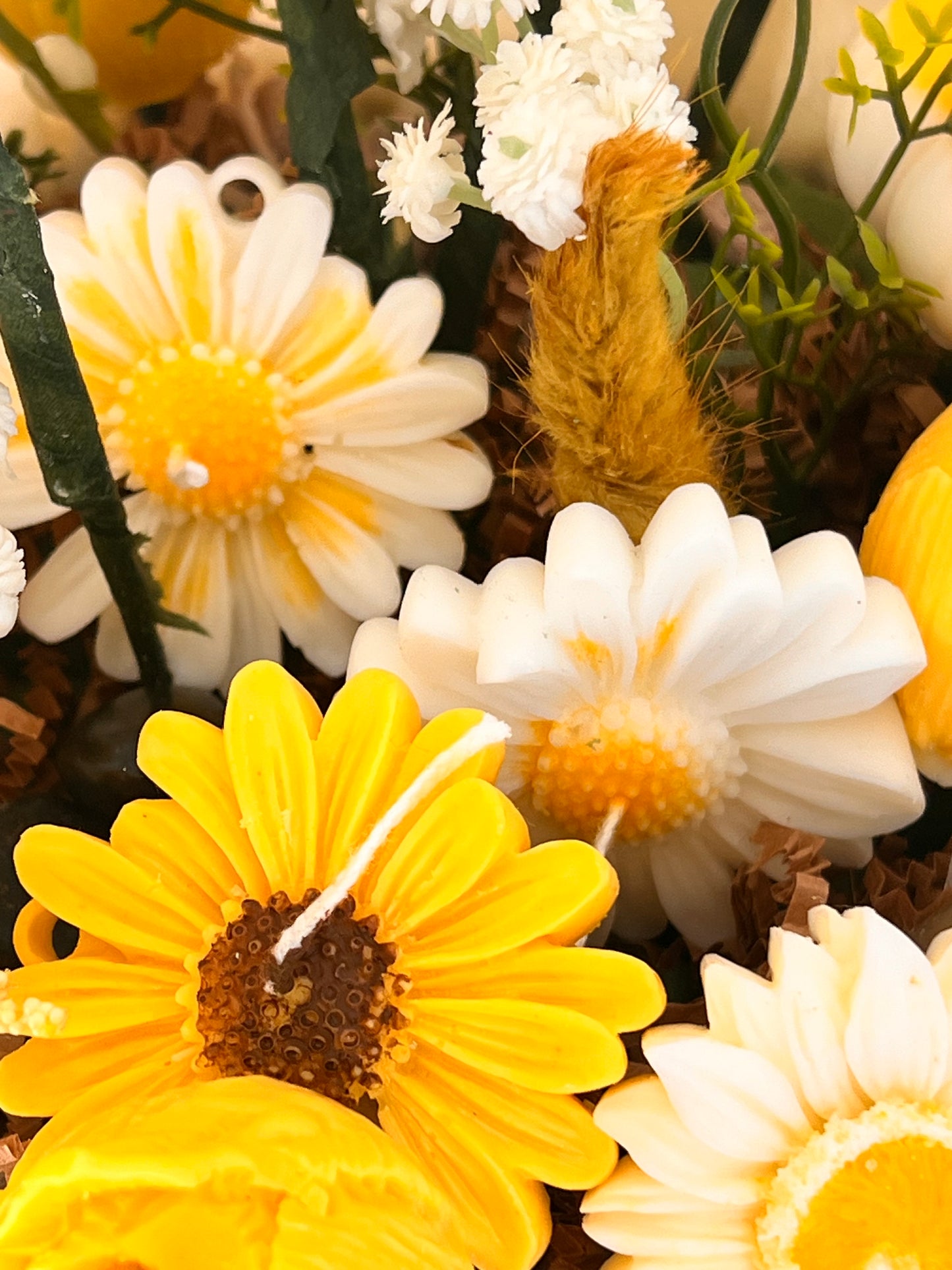 Sunflower candle bouquet