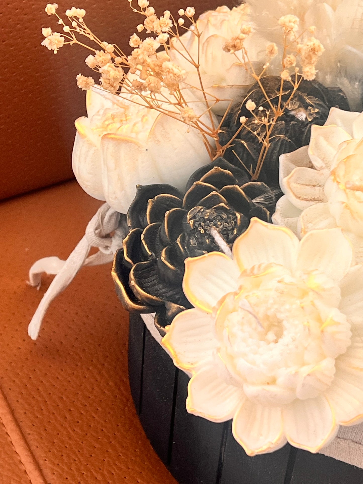 Black and gold candle bouquet