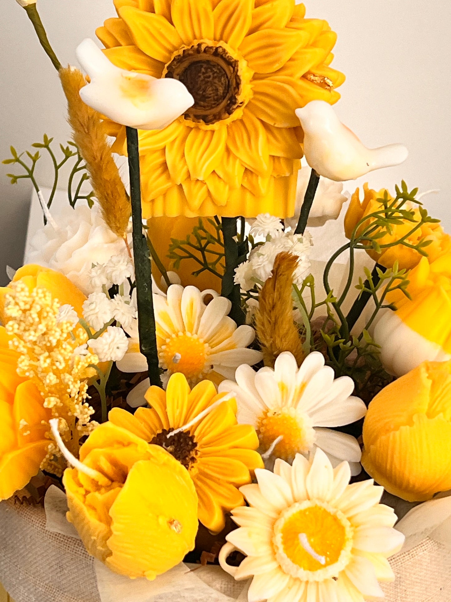 Sunflower candle bouquet