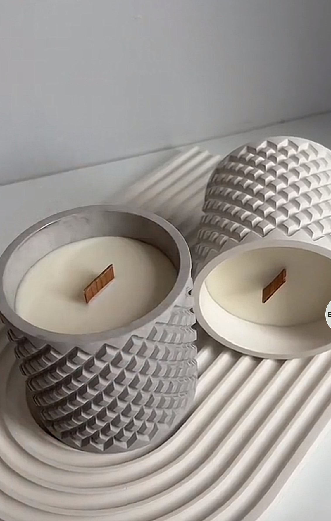 Concrete jar with candle