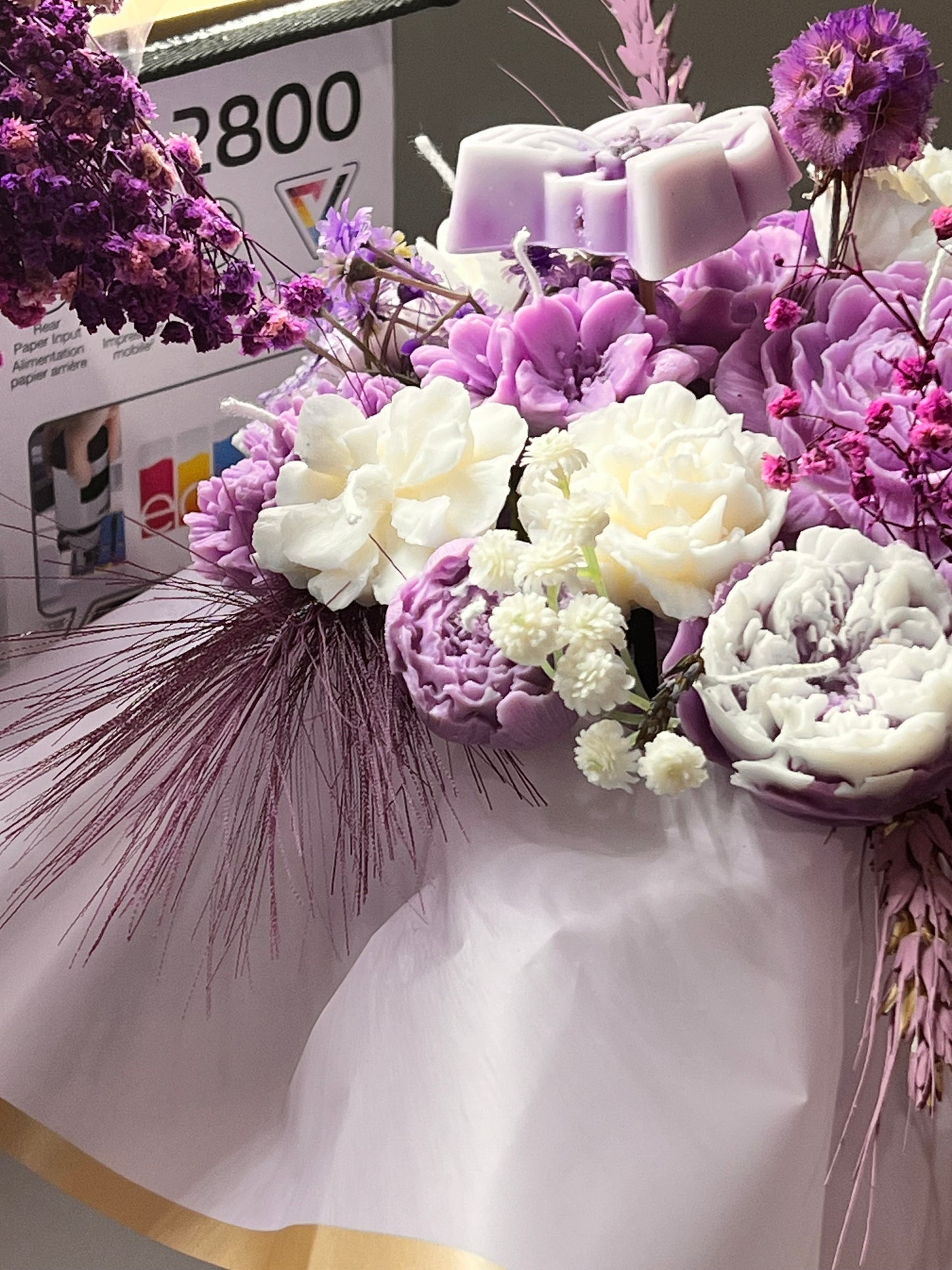 Lavender candle bouquet