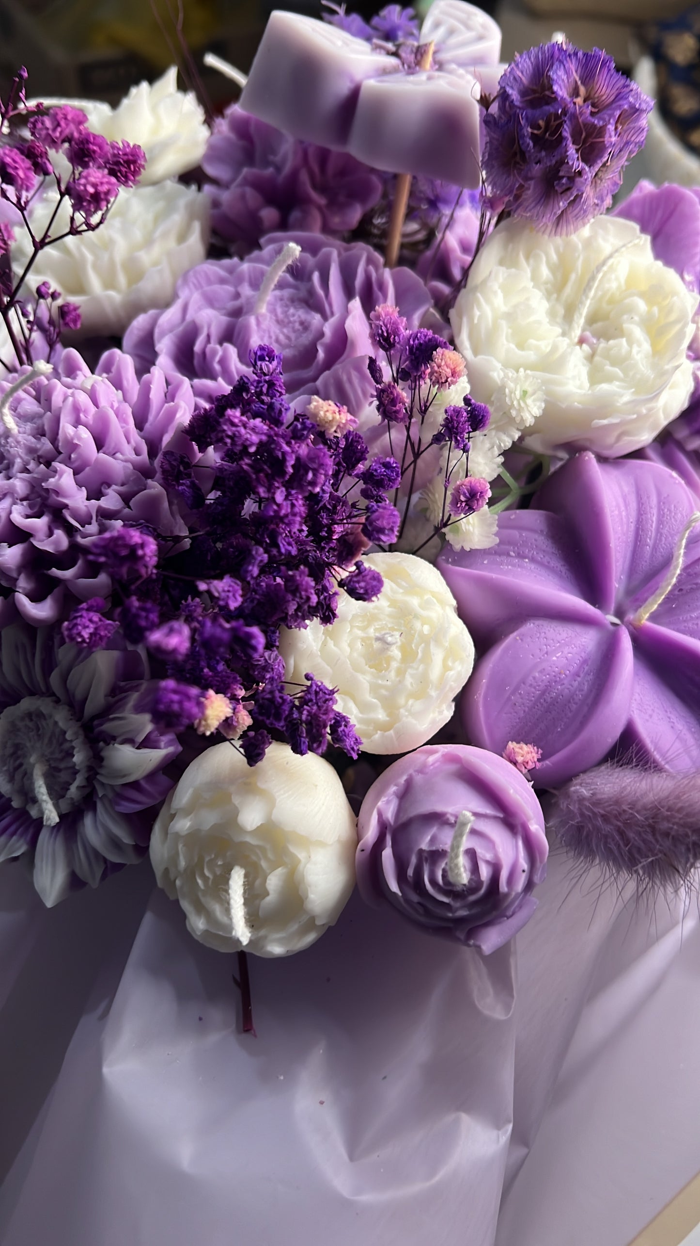Lavender candle bouquet