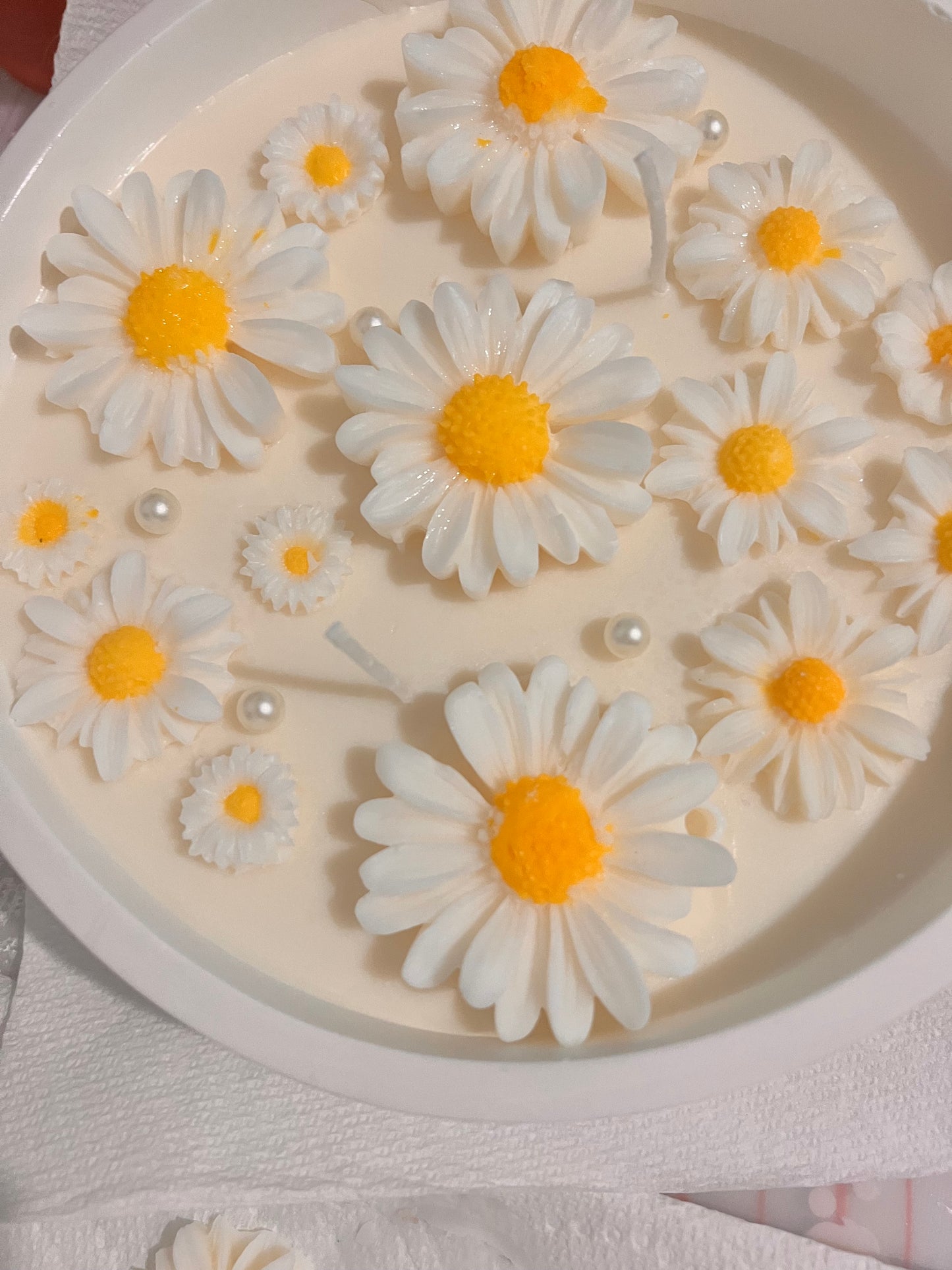 Daisy flower candle bowl