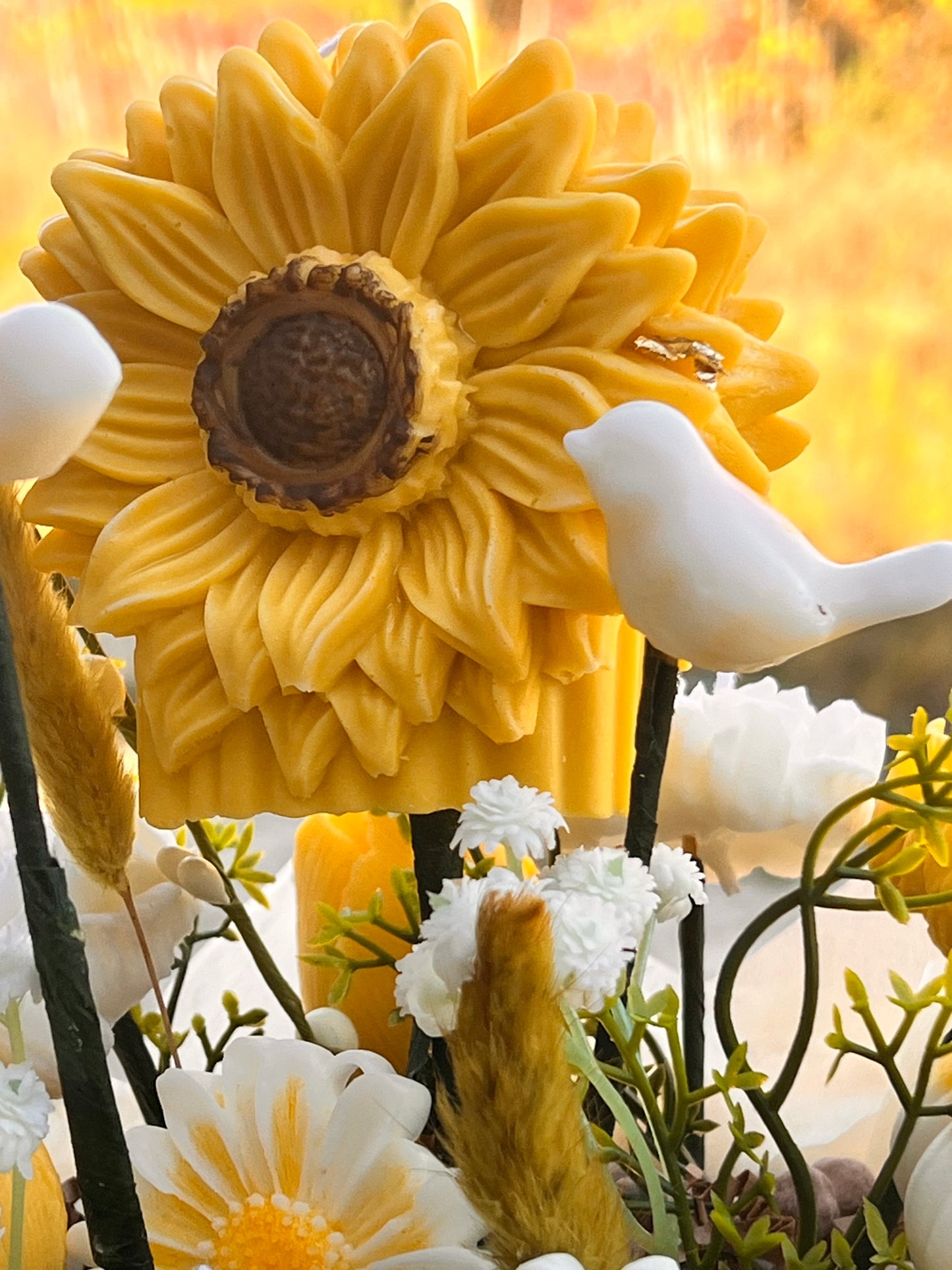 Sunflower candle bouquet