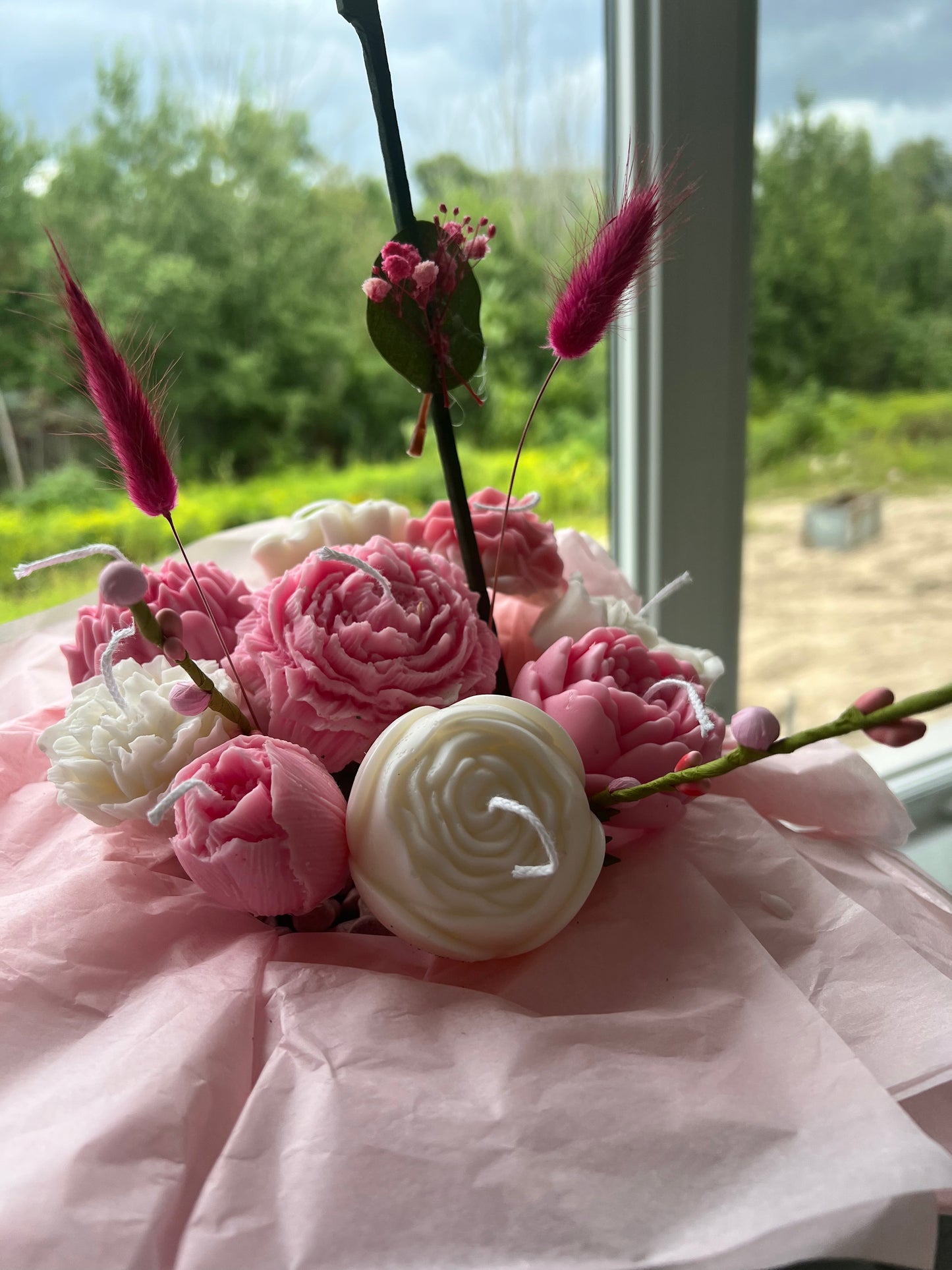 Floral candle bouquet