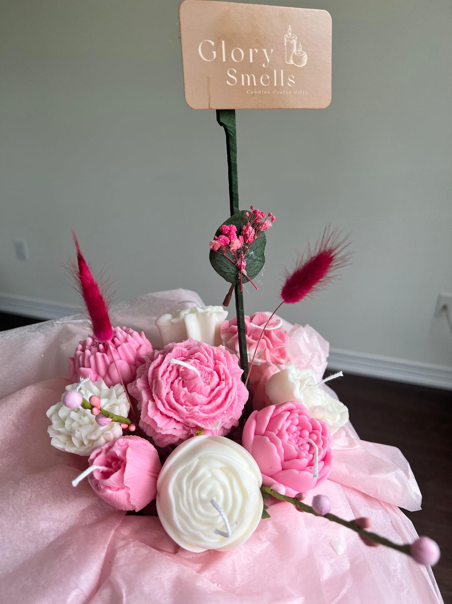 Floral candle bouquet