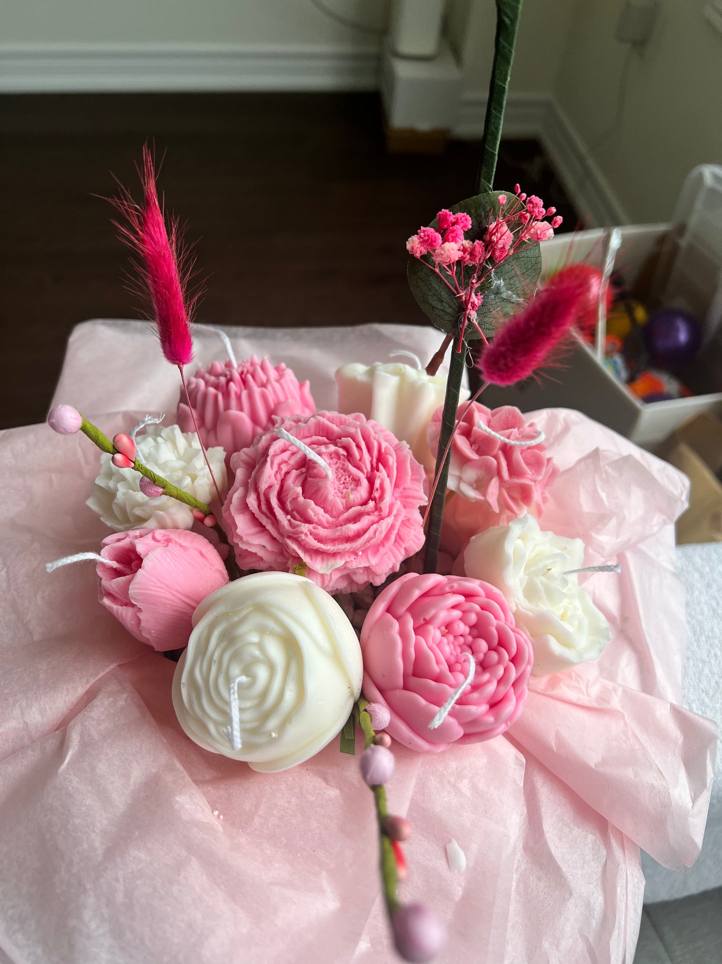 Floral candle bouquet