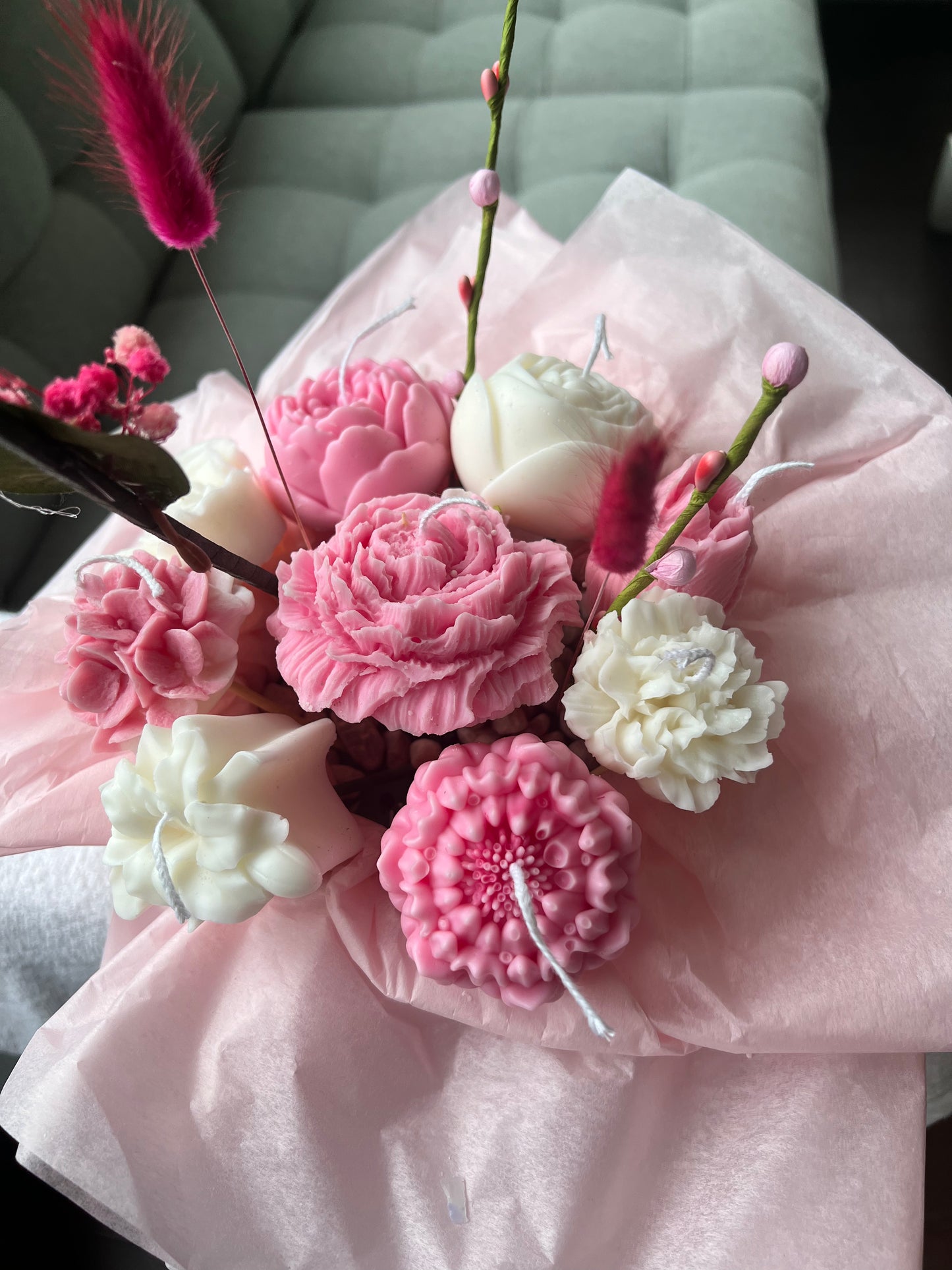 Floral candle bouquet
