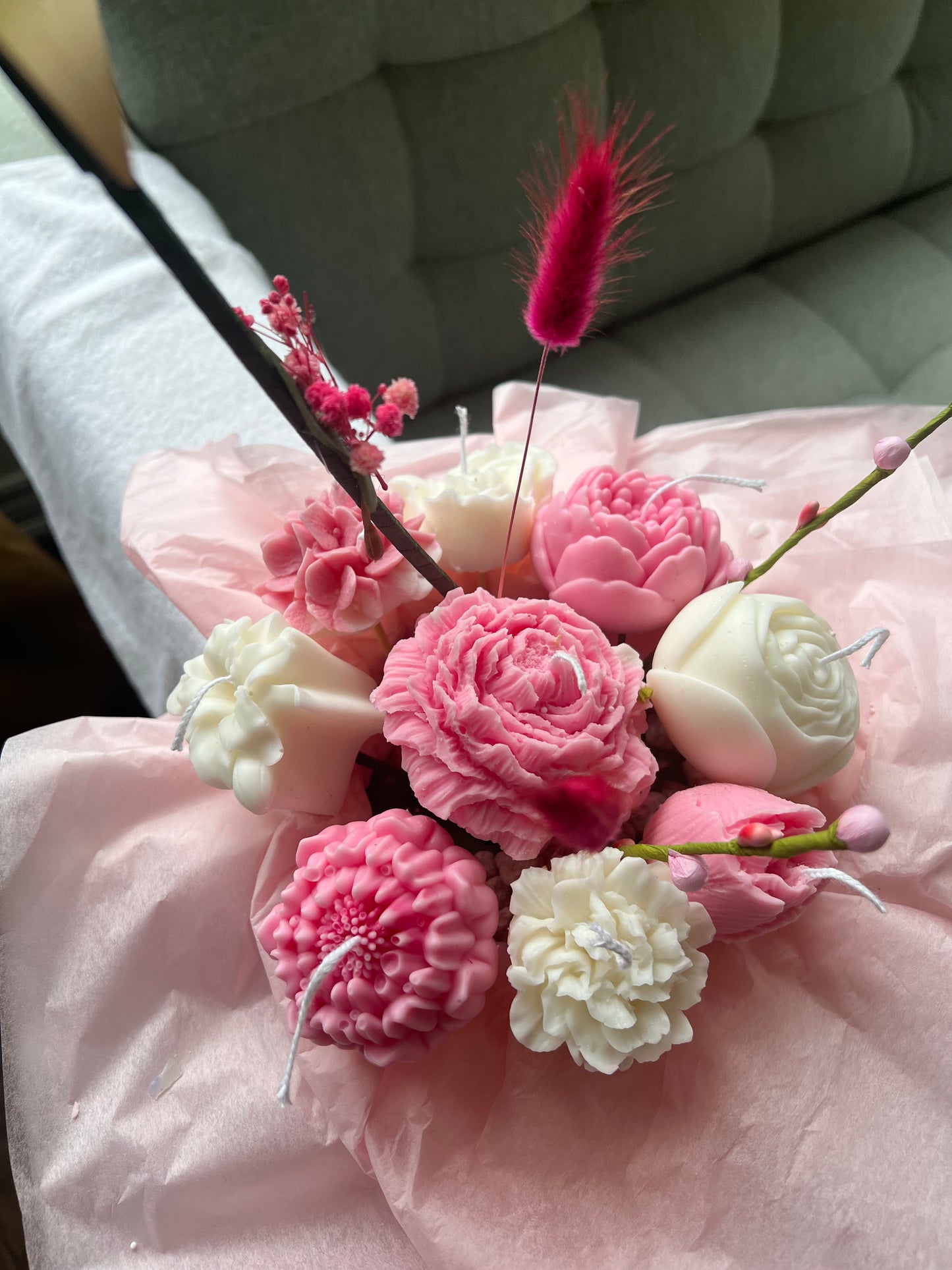 Floral candle bouquet