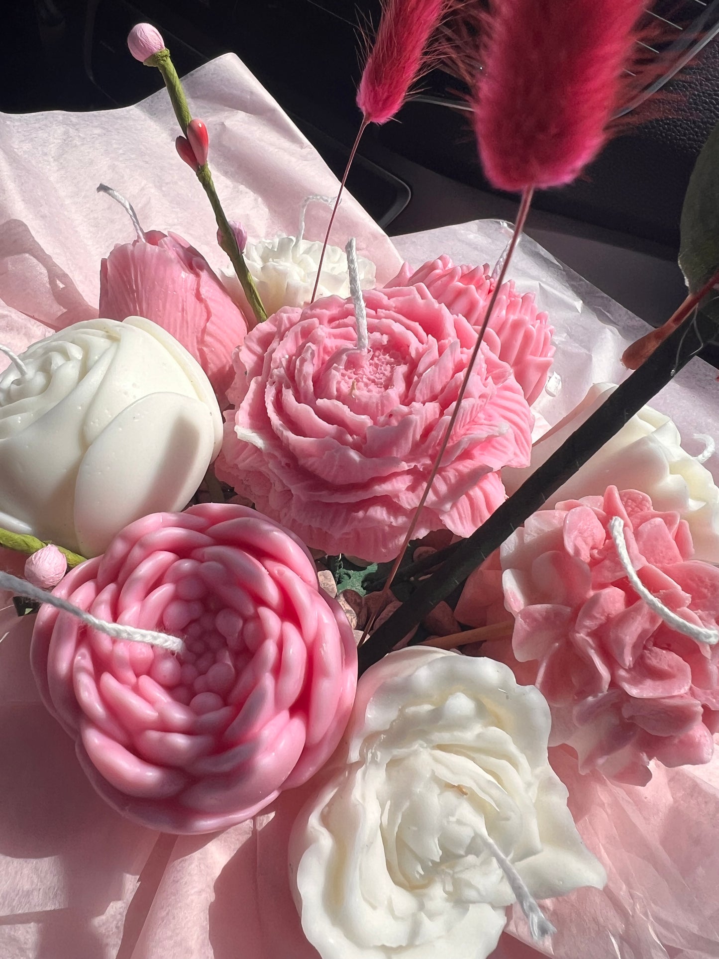 Floral candle bouquet