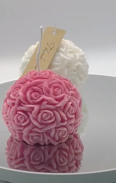 Rose sphere candle