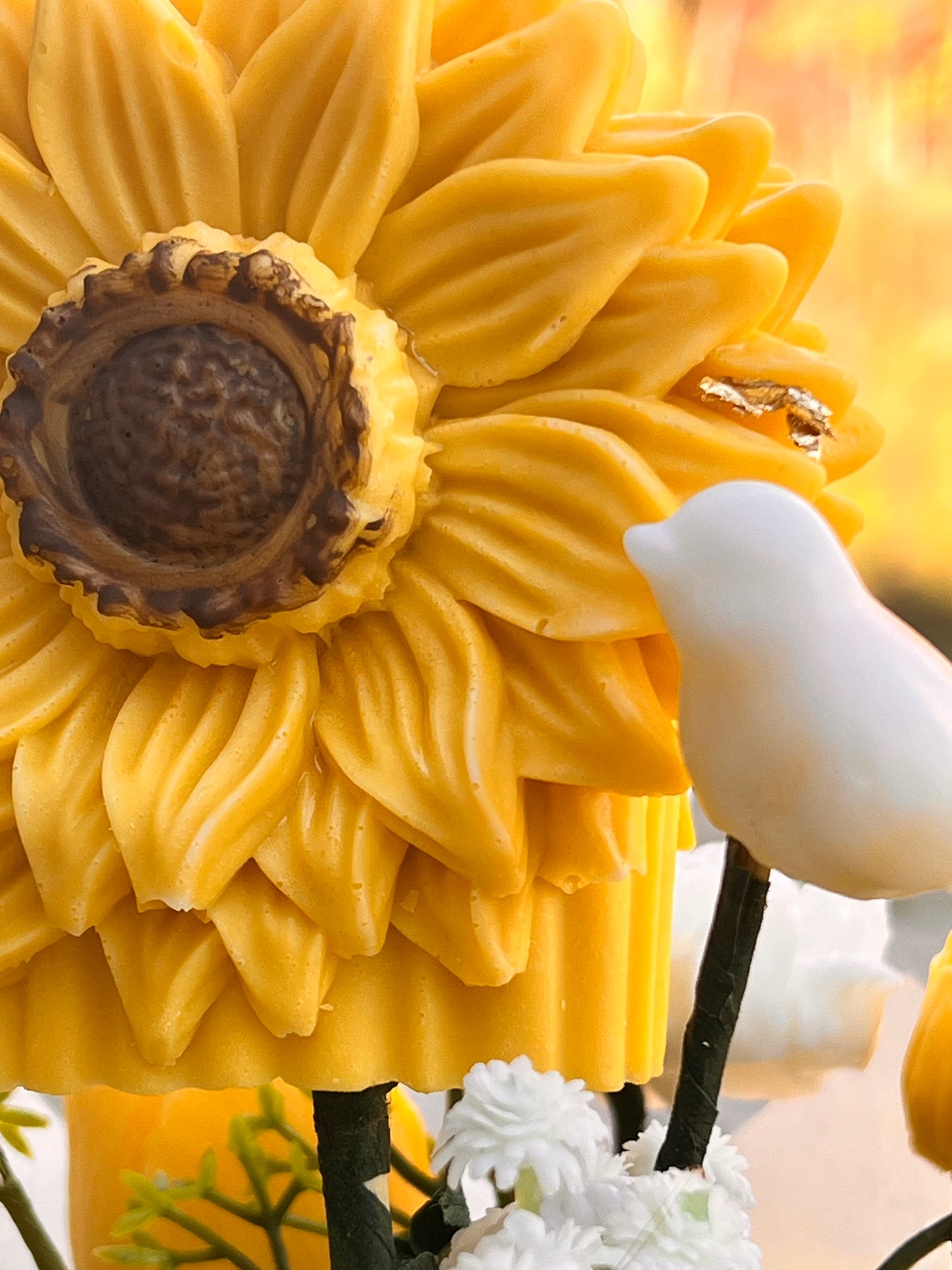 Sunflower candle bouquet