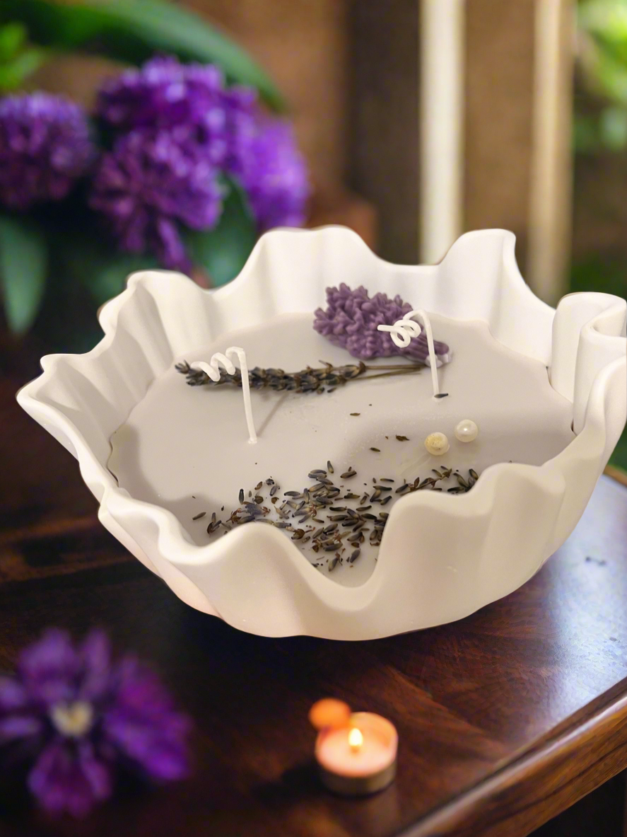 Lavender candle bowl
