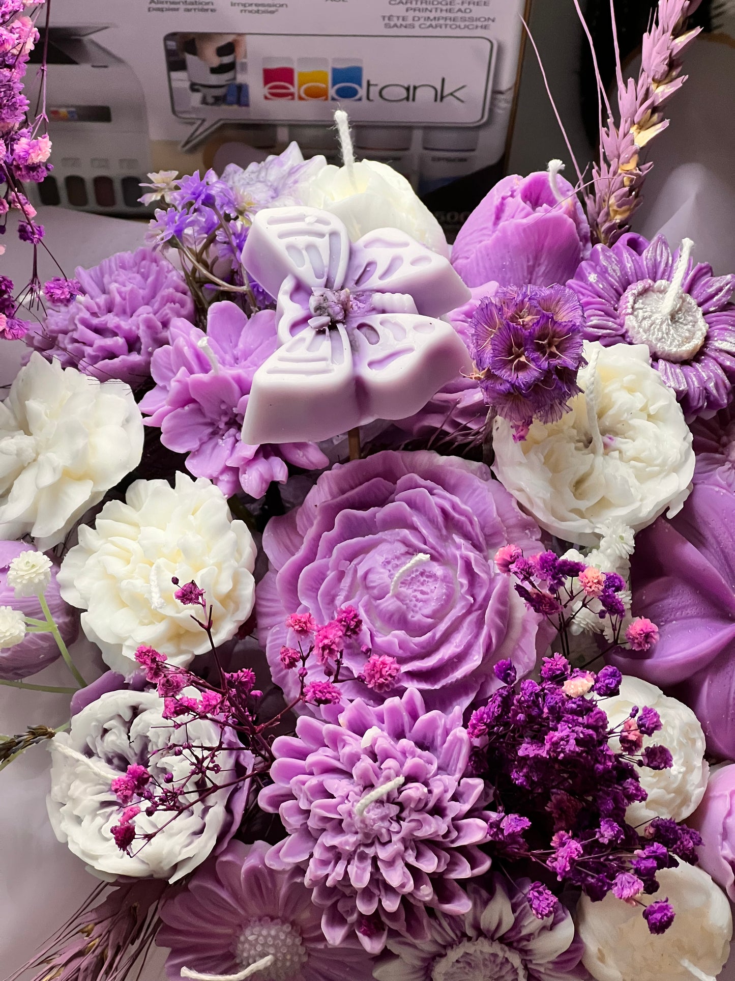 Lavender candle bouquet